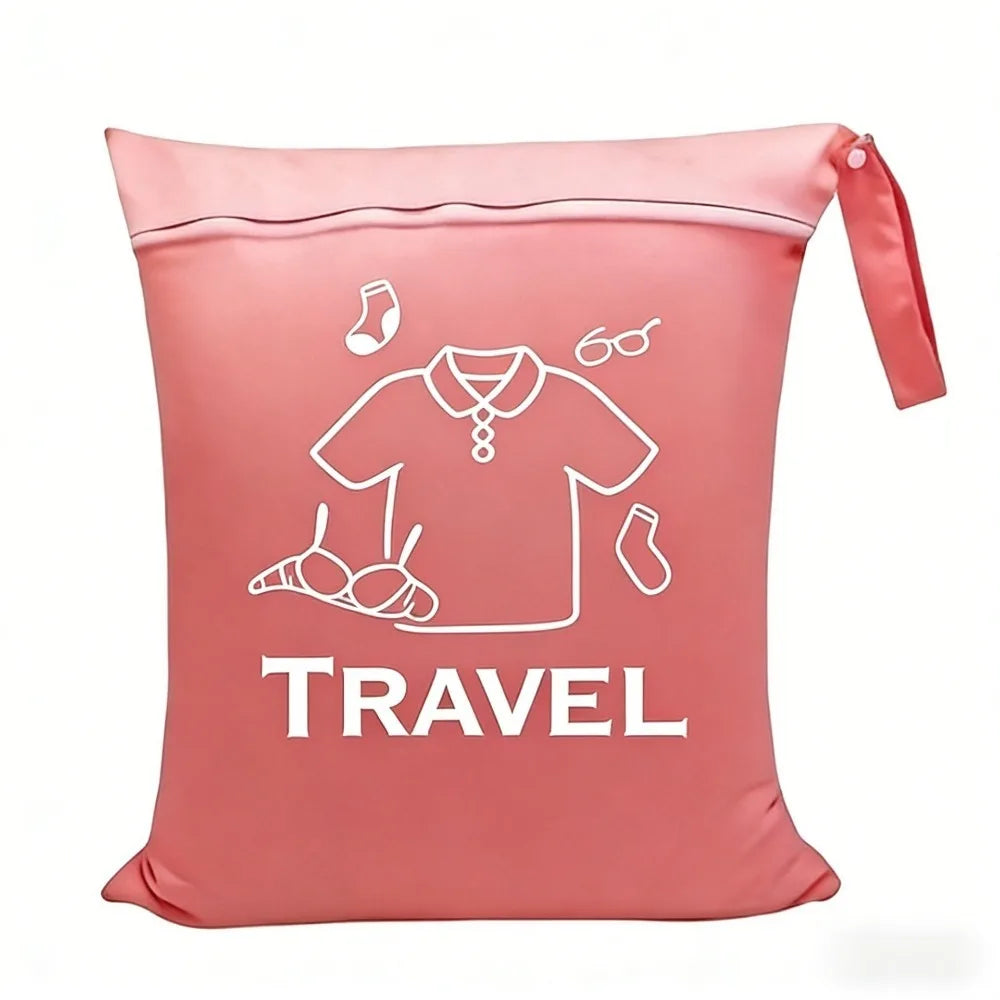 Oxford Cloth Travel Clothing Storage Bag Waterproof Washable Laundry Bag Zipper Large Capacity Handheld Wash Bag Fitness