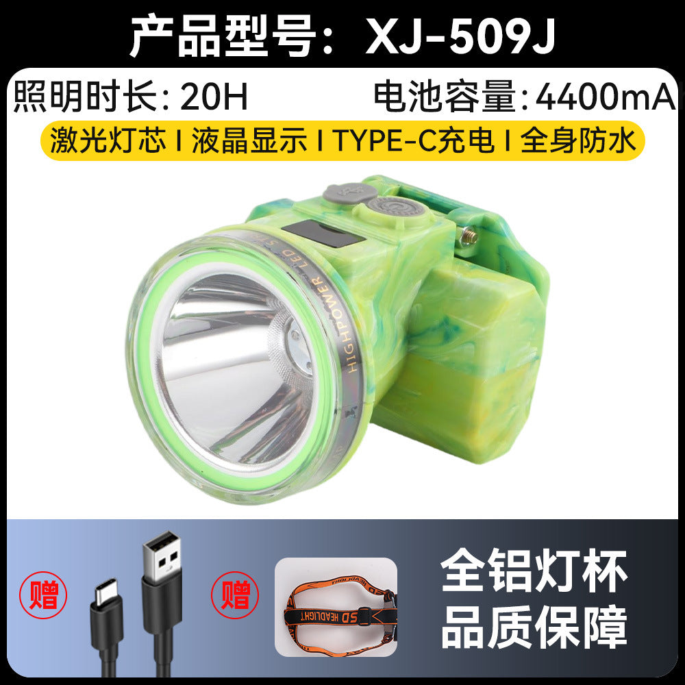 Headlight Strong Light Outdoor Special Led Ultra-Long Battery Life Rechargeable Waterproof Searchlight Super Bright Night Fishing Long-Range Fishing Light