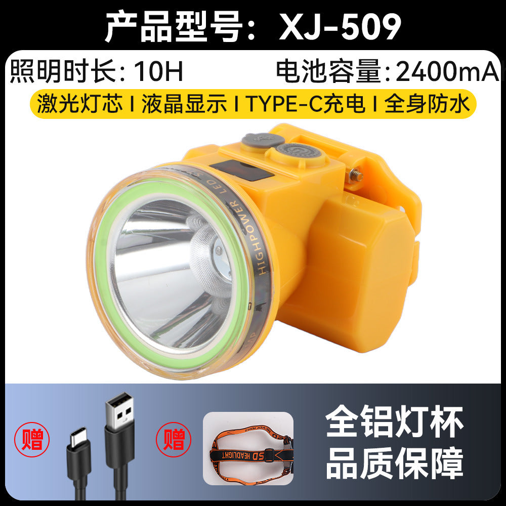 Headlight Strong Light Outdoor Special Led Ultra-Long Battery Life Rechargeable Waterproof Searchlight Super Bright Night Fishing Long-Range Fishing Light
