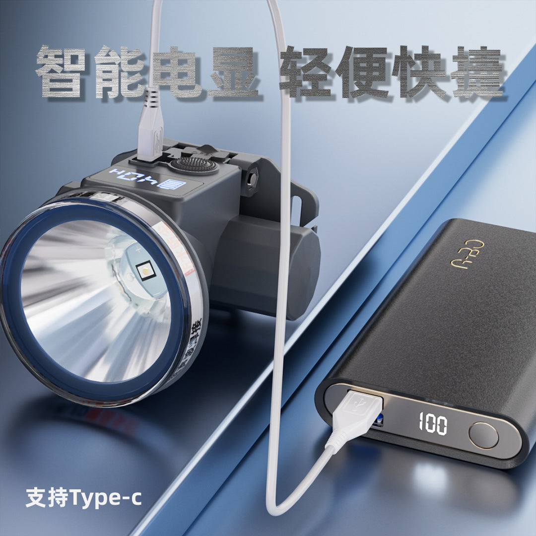 Headlight Strong Light Outdoor Special Led Ultra-Long Battery Life Rechargeable Waterproof Searchlight Super Bright Night Fishing Long-Range Fishing Light