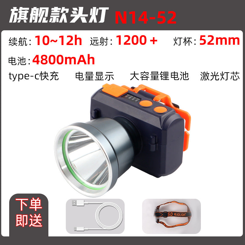 Headlight Strong Light Outdoor Special Led Ultra-Long Battery Life Rechargeable Waterproof Searchlight Super Bright Night Fishing Long-Range Fishing Light