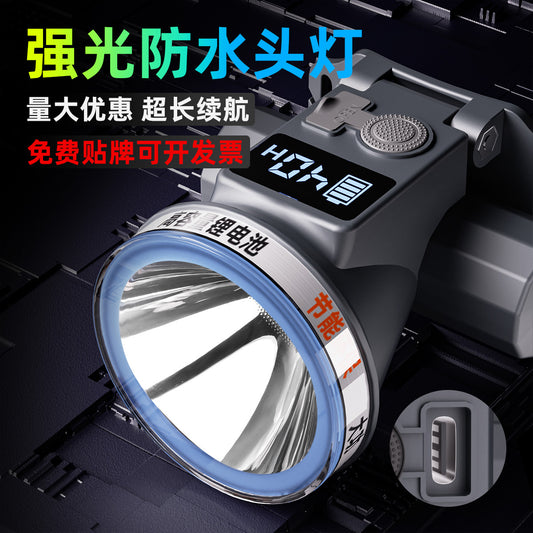 Headlight Strong Light Outdoor Special Led Ultra-Long Battery Life Rechargeable Waterproof Searchlight Super Bright Night Fishing Long-Range Fishing Light