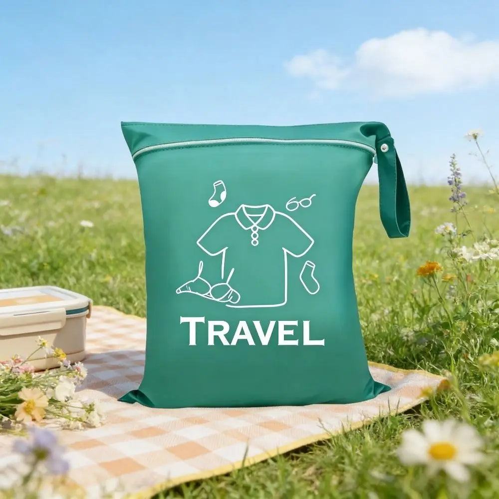 Oxford Cloth Travel Clothing Storage Bag Waterproof Washable Laundry Bag Zipper Large Capacity Handheld Wash Bag Fitness