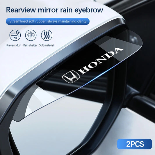2Pcs Car Rearview Mirror Block Rainwater Eyebrow Accessories For Honda Civic Accord Fit Jazz Pilot CRV Odyssey Passport City HRV
