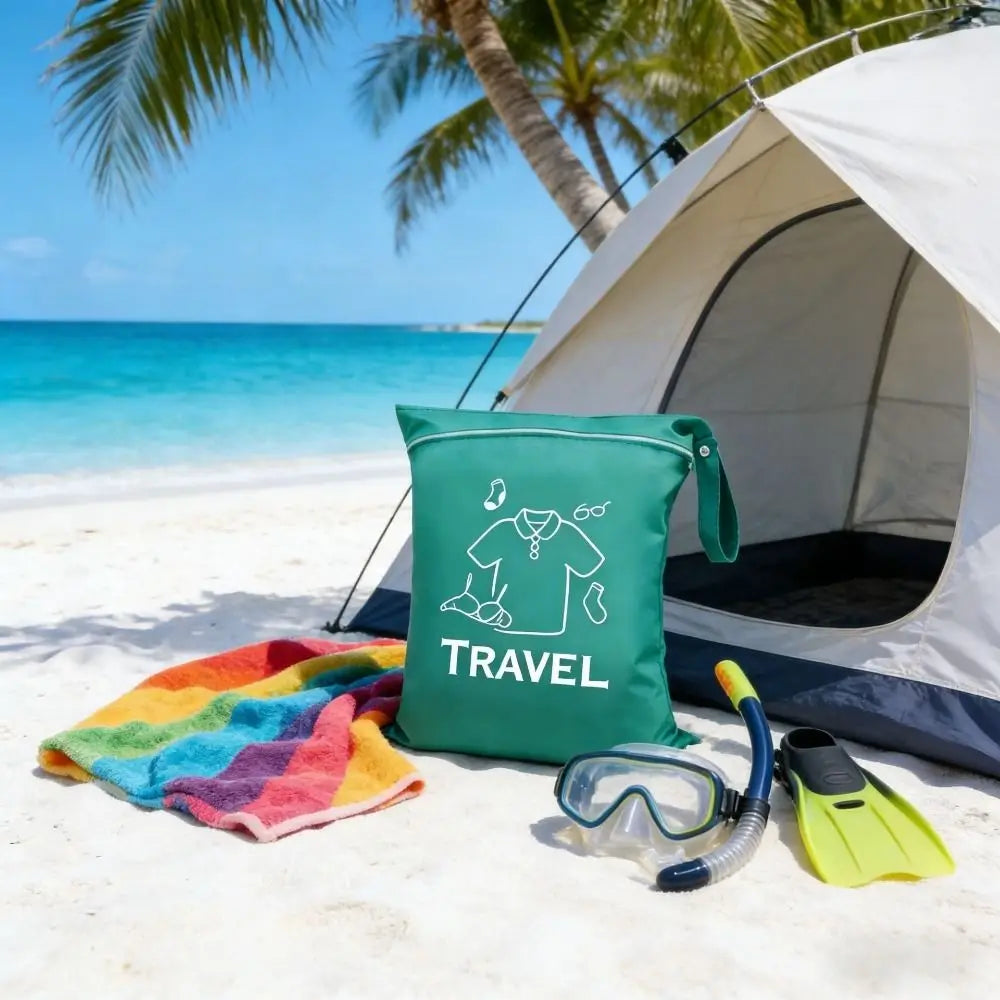 Oxford Cloth Travel Clothing Storage Bag Waterproof Washable Laundry Bag Zipper Large Capacity Handheld Wash Bag Fitness