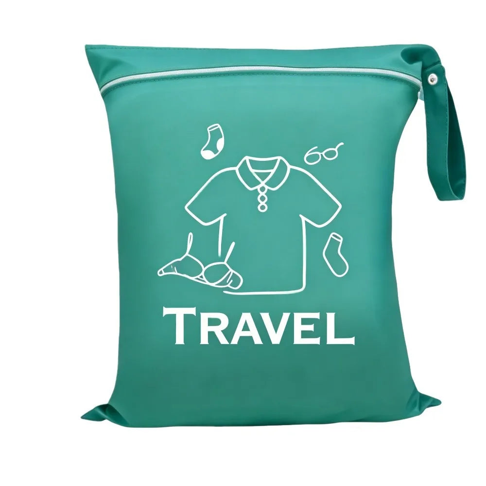 Oxford Cloth Travel Clothing Storage Bag Waterproof Washable Laundry Bag Zipper Large Capacity Handheld Wash Bag Fitness
