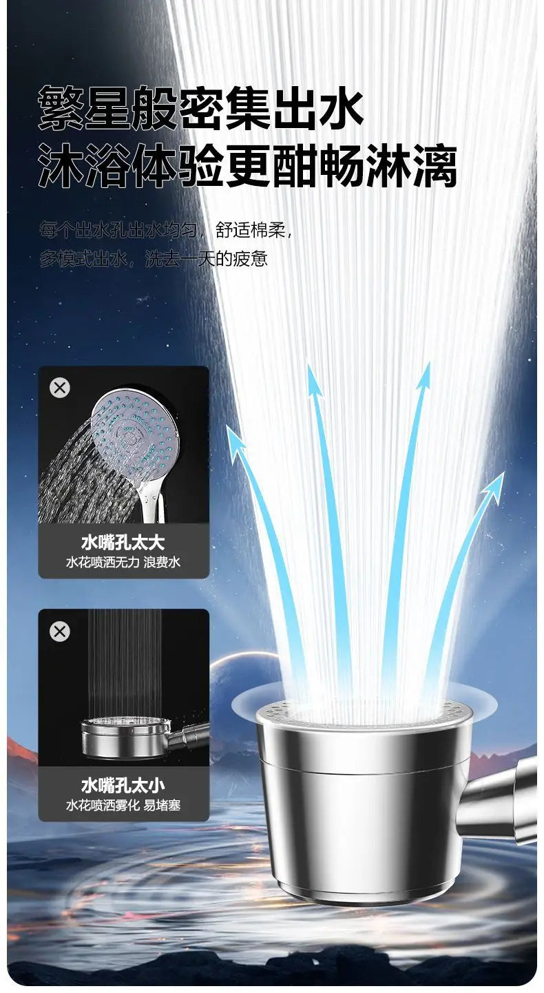 New High Pressure Water Saving Filter Shower Head 5 Modes Handheld Shower Head One Button Stop Bathroom Accessories Set