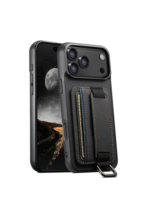 iPhone 17 Pro Case with Card Holder and Hand Stand, PU Leather H13