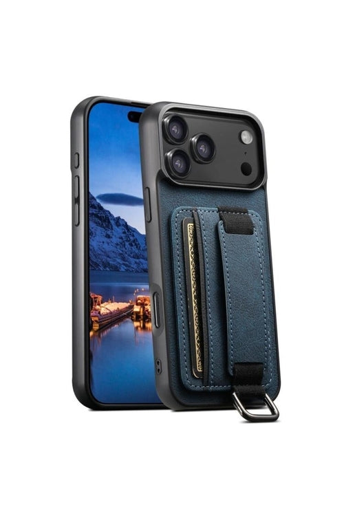 iPhone 17 Pro Case with Card Holder and Hand Stand, PU Leather H13